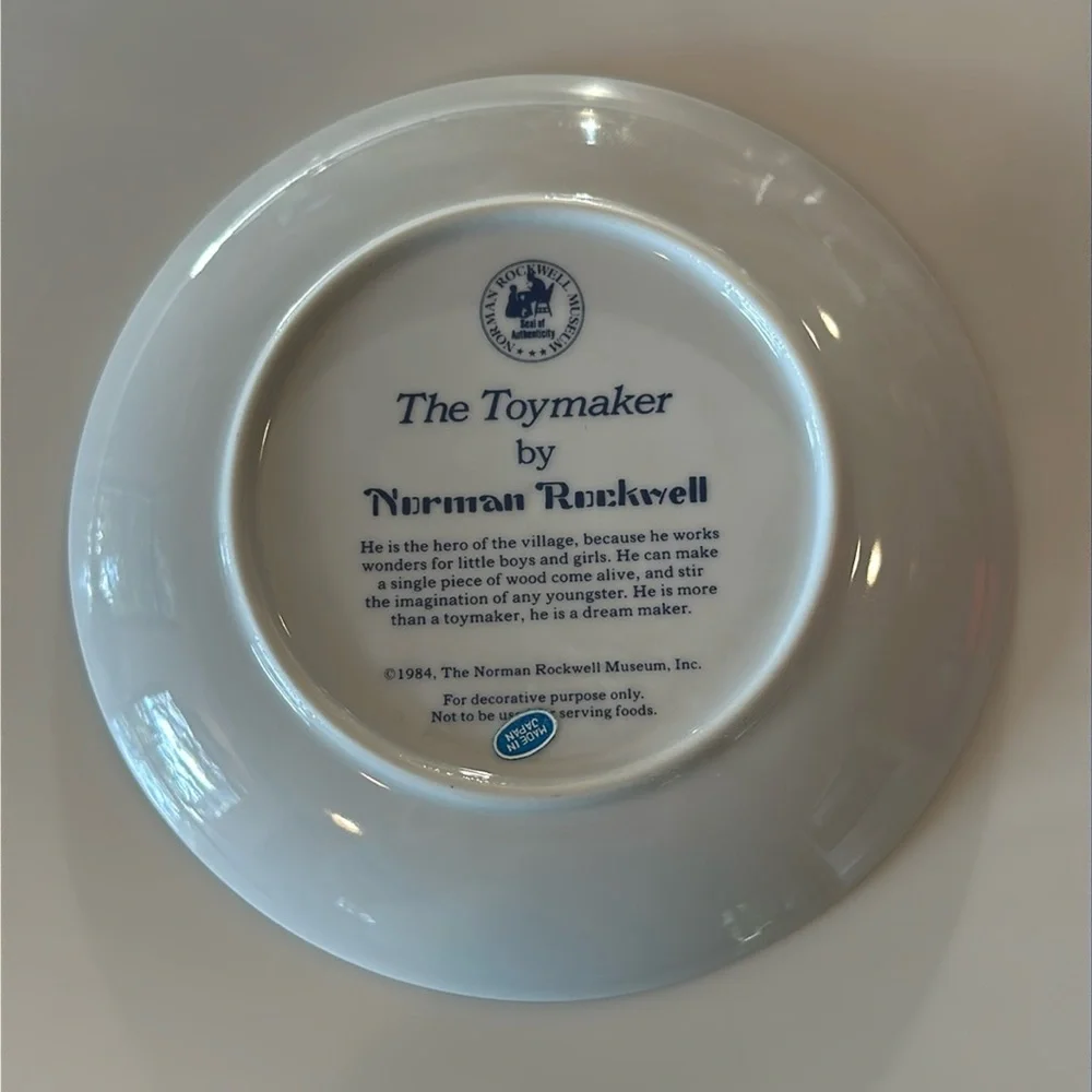 NORMAN ROCKWELL “The Toymaker” 1984 Collector Plate 6.5”